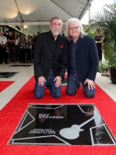 Ricky Skaggs Presents Ray Stevens with Star on Music City Walk of Fame in Downtown Nashville